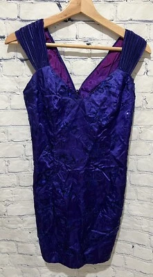 Zum Zum vintage Purple Sequin dress With Back Bow 80’s Prom Dance size 9/10 - Image 1 of 4
