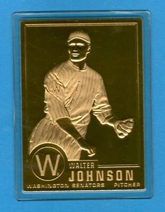 1996 DANBURY MINT 22kt GOLD WALTER JOHNSON BASEBALL CARD WASHINGTON SENATORS #5 - Picture 1 of 2