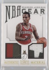 2012-13 Panini National Treasures NBA Gear Combos Prime /25 Brandon Jennings #10