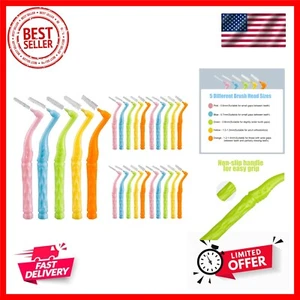 50PCS L-Shaped Interdental Brushes Braces Toothbrush Short Handle,5 Different... - Picture 1 of 9