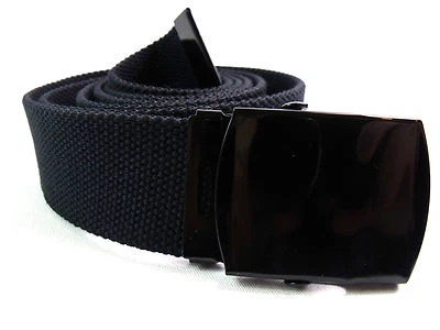 Hombre Mujer Niños Alta Calidad Lona Algodón Banda Cinturón de Color Hebilla - Imagen 1 de 4