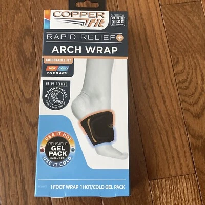 Copper Fit Plantar Fascia Arch Support Wrap Rapid Relief Sleeve Hot/Cold Therapy - Image 1 of 4