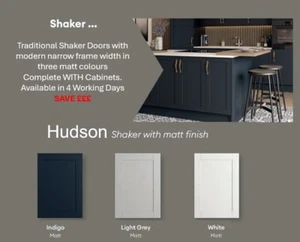 Shaker Doors Complete Kitchen Units Cabinets  Matt Trade Prices - Picture 1 of 128