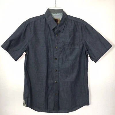 Boston Traders 男式大号蓝色短袖纽扣前襟衬衫 — 第 1/4 张图片