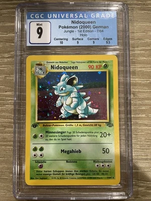 NIDOQUEEN Pokemon Jungle 1st Edition 7-64 Holo GERMAN CGC 9 Mint - Image 1 of 2