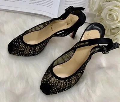 Zapatos de salón Christian Louboutin puntos negros raros talla 37 (US 7) excelente estado Foto 1 de 2