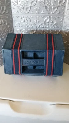 Vintage Blue Rolykit Roll Out Storage Container For Crafts Sewing Fishing Tools - Image 1 of 4
