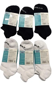 Bombas Midweight Ankle Socks 6 Pairs Large  White/Black Women 11-13 Men 9.5-13 - Picture 1 of 2