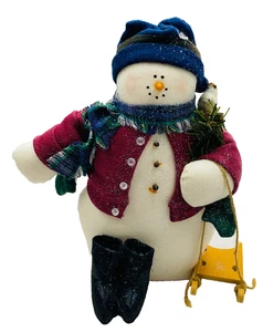 EUC Vintage Collectible Creations Stofftier Schneemann, 1993, Schlitten, Vogel, 9 1/2" T - Bild 1 von 15
