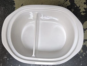 Rival Crock Pot Ceramic Insert 40709 White 2 Divided Sections 5.5 Quart No Lid - Picture 1 of 4