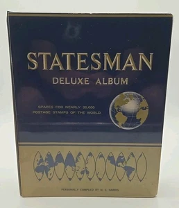 Harris Statesman Worldwide Deluxe Stamp Album w/ Many Stamps Very Nice! - Picture 1 of 3