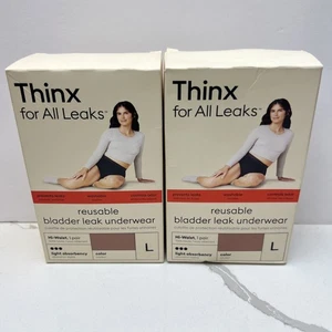 Thinx For All Leaks 2 Pair SZ L Light Absorbency Hi-Waist Bladder Leak Underwear - Picture 1 of 7