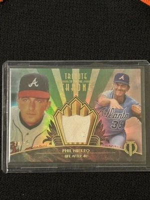 2014 Topps Tribute Phil Niekro Relic /25 Green #THRONE-PN Game Used Jersey - Image 1 of 2