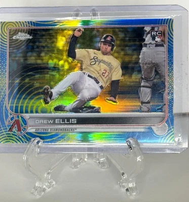 2022 Topps Chrome Sonic Blue Yellow Sonic Refractor Drew Ellis #77 44/75 - Image 1 of 3