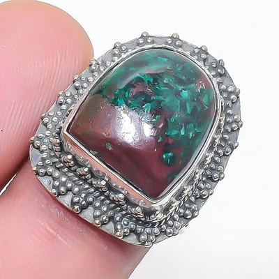 Sanora Chrysocolla Gemstone Handmade Wedding Gift Jewelry Vintage Ring 7" PG 800 - Image 1 of 4