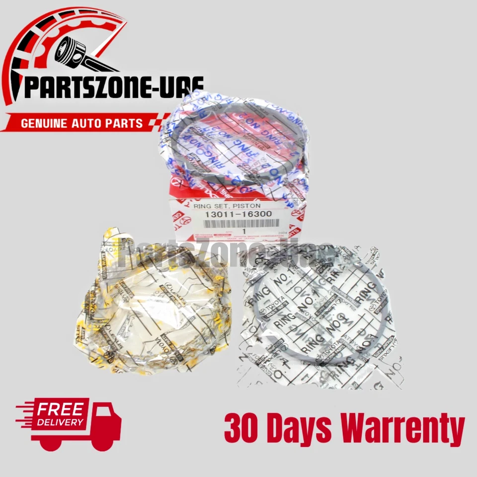 13011-16300 Toyota Corolla 4AFE 1.6L Celica 7AFE 1.8L Juego de anillos de pistón de motor OEM Foto 1 de 1