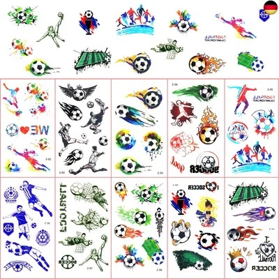 MARKE COOLON Fußball Tattoo 10 Blätter,Tattoo Kinder,Fußball Sticker Tattoo,Temporäre Tat