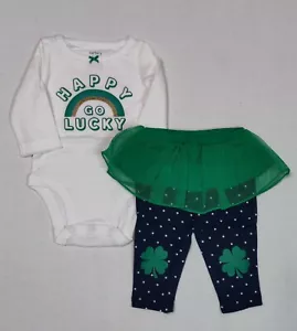 Carter's St Patrick's Day Outfit Newborn or 3 Months Happy Go Lucky Tutu - Picture 1 of 1