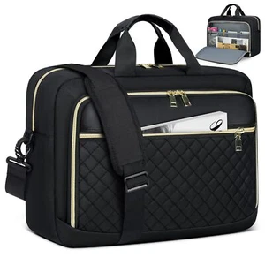 Laptop Bag 17.3 Inch Laptop Briefcase Women Men Waterproof Shoulder Messenge - Picture 1 of 6
