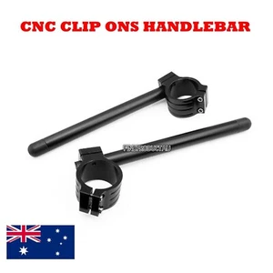 2x Black Billet 52MM CNC Clip Ons On Handlebar Kawasaki zx7r 1991-2003 ZX 7R - Picture 1 of 4