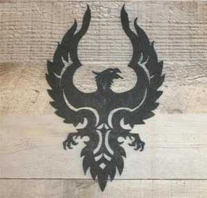 Phoenix Rising 2D Wall Decor - 3D Printed Wall Art Minimalist Line Black Bird - Picture 1 of 7