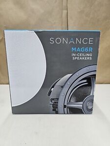 Sonance MAG6R (Pair) 6.5 Inch 2 Way In-Ceiling Speakers, Paintable White