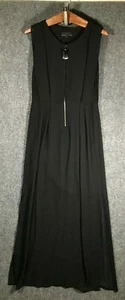 Achtung Kleid Small Damen schwarz ärmellos Reißverschluss NEU lang Stretch formell Sommer - Bild 1 von 12