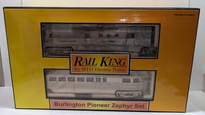 MTH Rail King O Scale Burlington Pioneer Zephyr Set #9900 No.30-2186-0 - Image 1 of 4