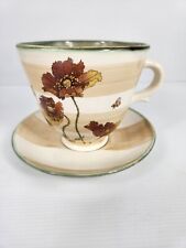 Robert Gordon Large Mug & Saucer Floral Stripe Rustic Design 