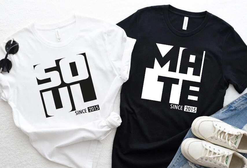 soulmate matching tee shirts engaged wedding anniversary gift  Foto 1 de 1