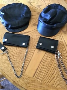Lote (4) Sombreros y carteras de cuero para motociclista - Imagen 1 de 13