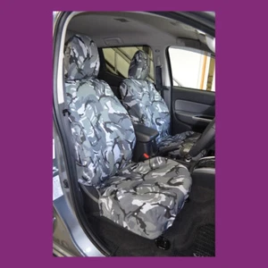 Par de fundas de asiento delanteras para Mitsubishi L200 2015+ gris DPM camuflado a medida impermeables - Imagen 1 de 4