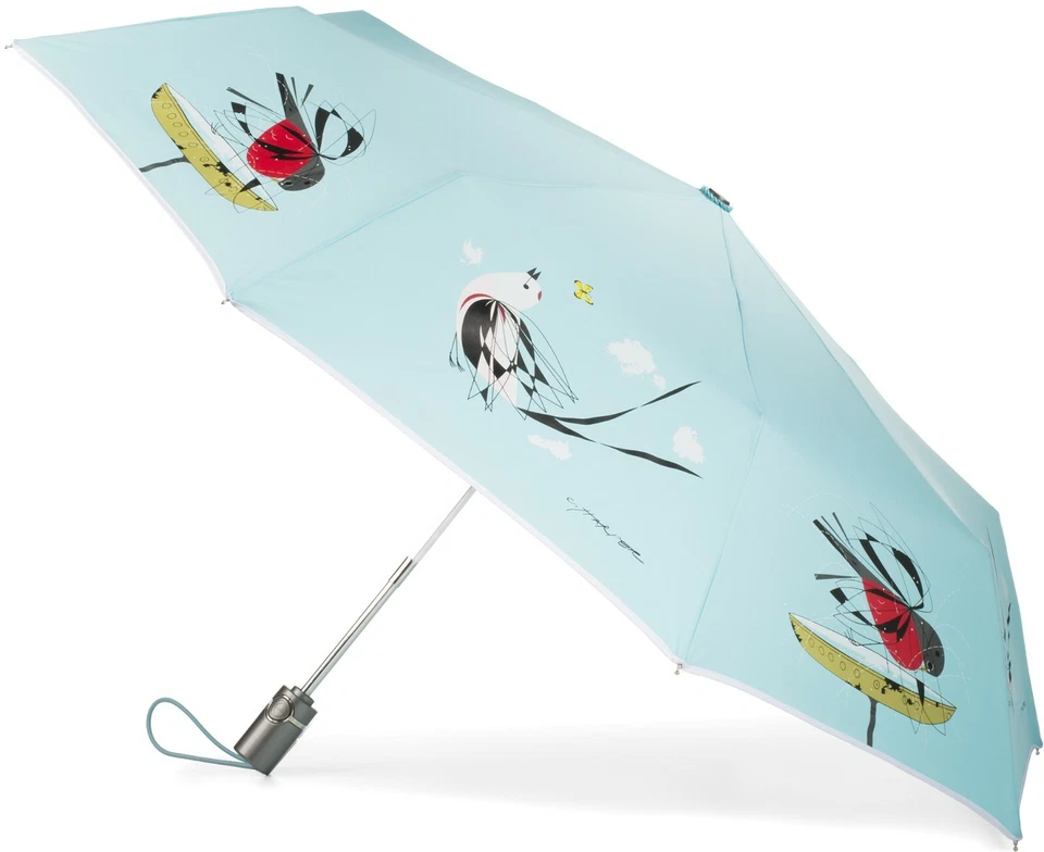 Charles/Charley Harper totes-Isotoner Pop-up Umbrella Spring Birds - Image 1 of 3