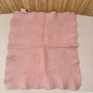 Vintage Faribo Wool Blanket Pink Fluff Loomed 18” X 20” Baby Blanket - Picture 1 of 3