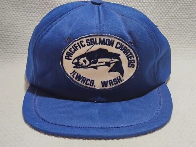 Vintage 1970's-80's PACIFIC SALMON CHARTERS ILWACO WA Snap Back Trucker Ball Cap - Image 1 of 4