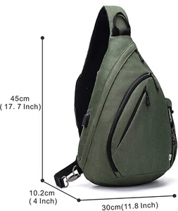 Crossbody Sling Backpack Concealed Carry Water-Proof Shoulder Bag Green - Picture 1 of 4