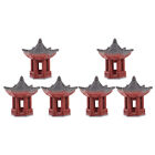  6 Pcs Micro Landscape Pavilion Resin Sand Table Model Simulation Pagoda