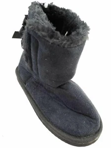 Toddler Girls Black Fuzzy Lined Boots Booties Baby Shoes 11 - Picture 1 of 1