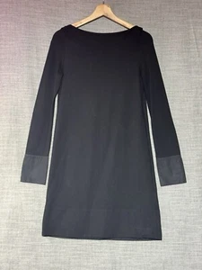 Cos Dress Size XS Black A Line Envelope Neck Line Button Cuffs - Picture 1 of 9