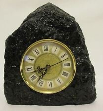 Black Stone Rock Clock Made Germany Kienzle Chronoquartz Tabletop Home Decor Art