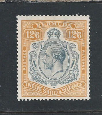 BERMUDA 1924-32 12s6d GREY & ORANGE USED SG 93 CAT £400 - Image 1 of 2