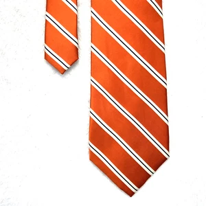 U.S Polo ASSN. Orange Blue Stripe Men’s Necktie 3.5”x 59” All Silk NWT $30 - Picture 1 of 12