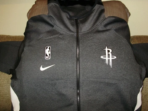 NBA Houston Rockets NIKE THERMA FLEX Dri-Fit Gray Full Zip Hoodie Jacket Men 3XL Cover