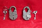 2 Pc Iron Brass Lock and Key Old Antique Vintage Rare Collectible BC-89