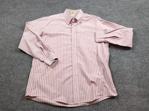 Vintage LL Bean Shirt Mens 16.5-35 Purple Stripe Cotton Long Sleeve Button USA - Picture 1 of 7