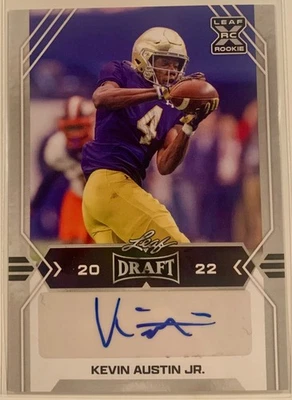 Kevin Austin Jr. 2022 Leaf Draft Rookie Auto #BA-KA2 - Saints Notre Dame - Image 1 of 2