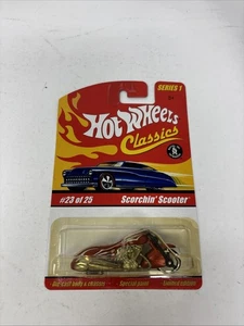 Hot Wheels Motorcycle Classics #23 Series 1 Scorchin Scooter Red - Picture 1 of 7