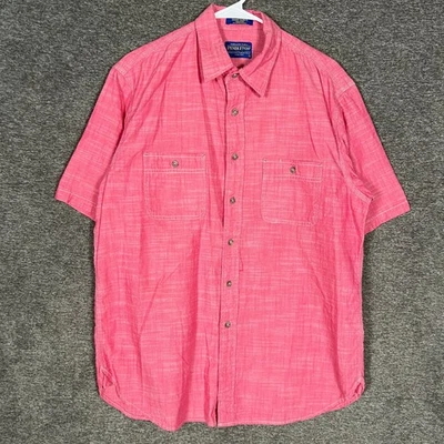 Camisa Pendleton Para Hombre Rosa Cambray Algodón Manga Corta Abotonada Talla L Foto 1 de 4