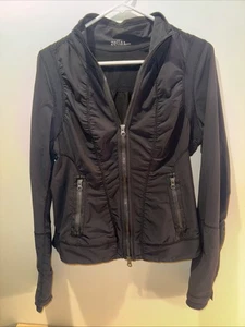 Zella Active Jacket Women's Medium Black Mixed Media Full Zip Yoga Pockets - Picture 1 of 10
