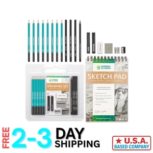 Komplettes Zeichenset mit 100-seitigem Block, Bleistiften & Radiergummi für jedes Alter - Bild 1 von 8